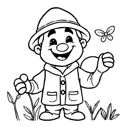 Beekeeper Colouring Page (Kids, Standard)