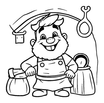 Blacksmith Colouring Page (Kids, Standard)