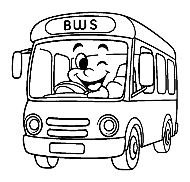 Bus Driver colouring page — free printable for toddlers