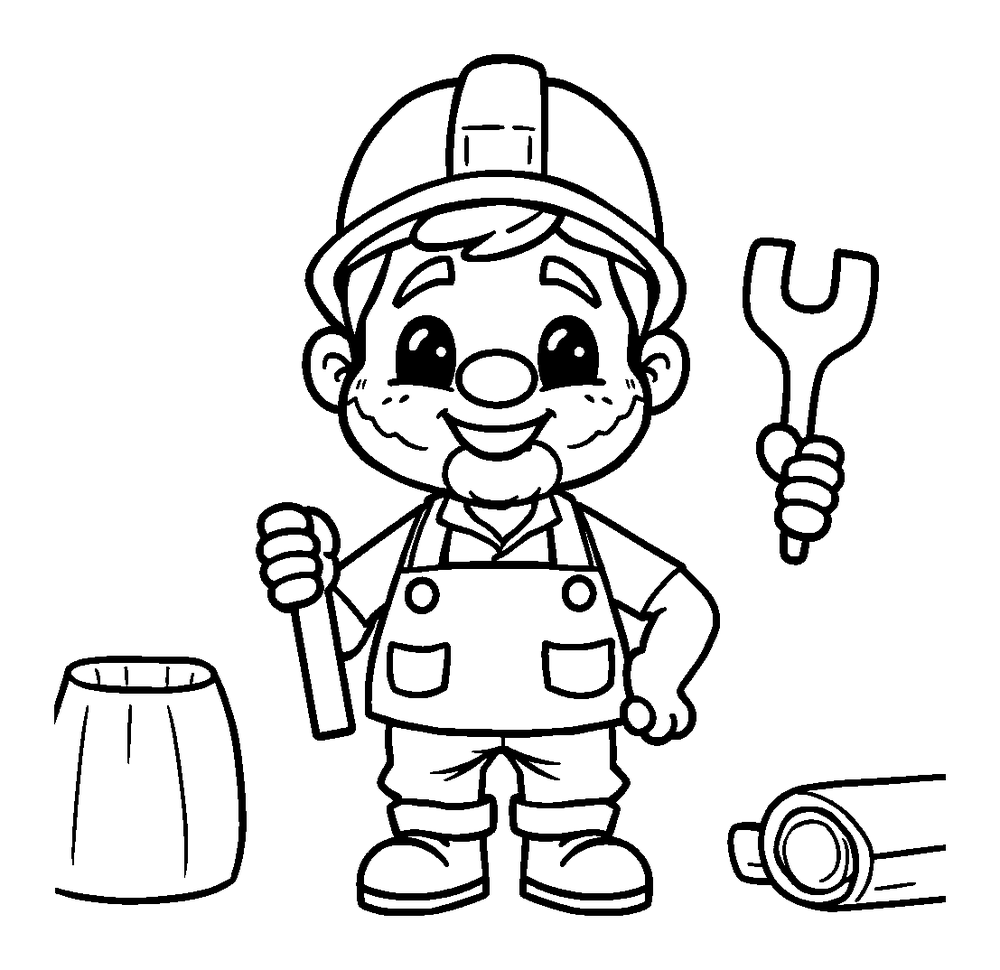 Carpenter colouring page — free printable for kids