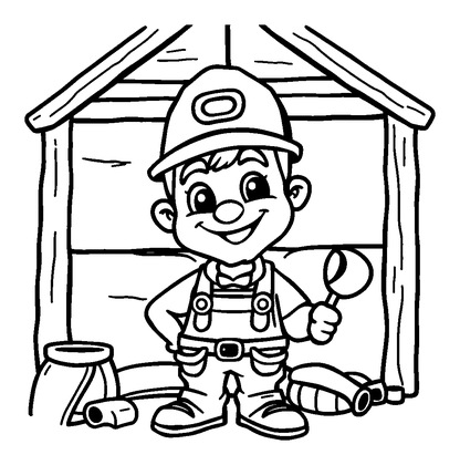 Carpenter Colouring Page (Kids, Standard)