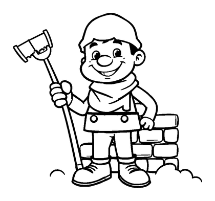 Chimney Sweep Colouring Page (Kids, Bold & Easy)