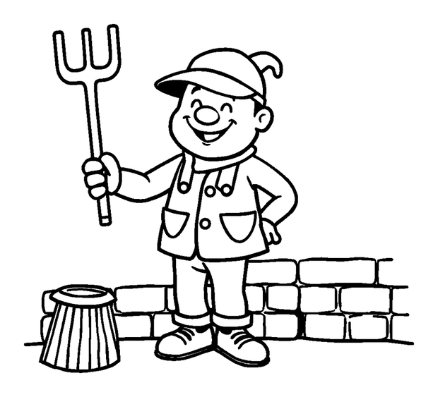 Chimney Sweep colouring page — free printable for toddlers