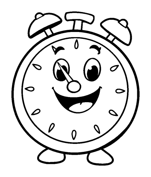 Clock Maker colouring page — free printable for toddlers