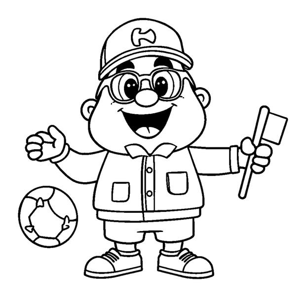 Coach Sports colouring page — free printable for kids