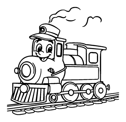 Conductor Train Colouring Page (Kids, Standard)