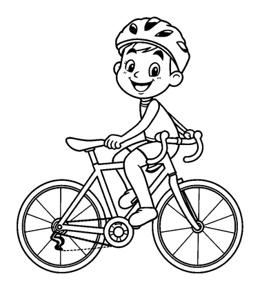Cyclist Colouring Page (Kids, Standard)