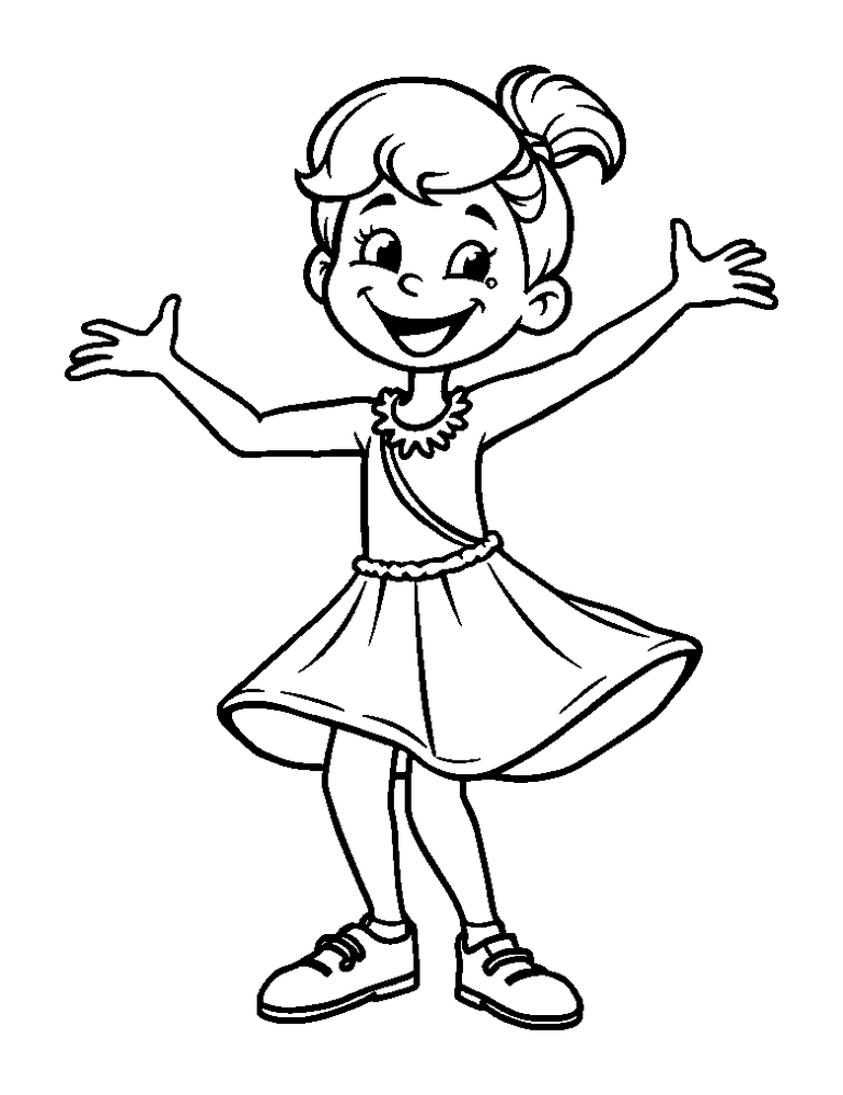 Dancer colouring page — free printable for kids