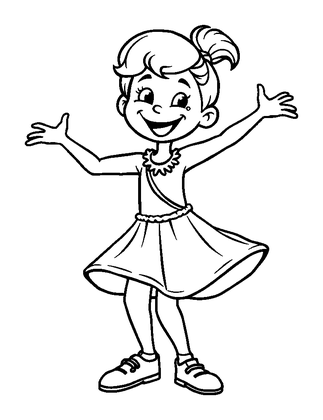 Dancer Colouring Page (Kids, Bold & Easy)
