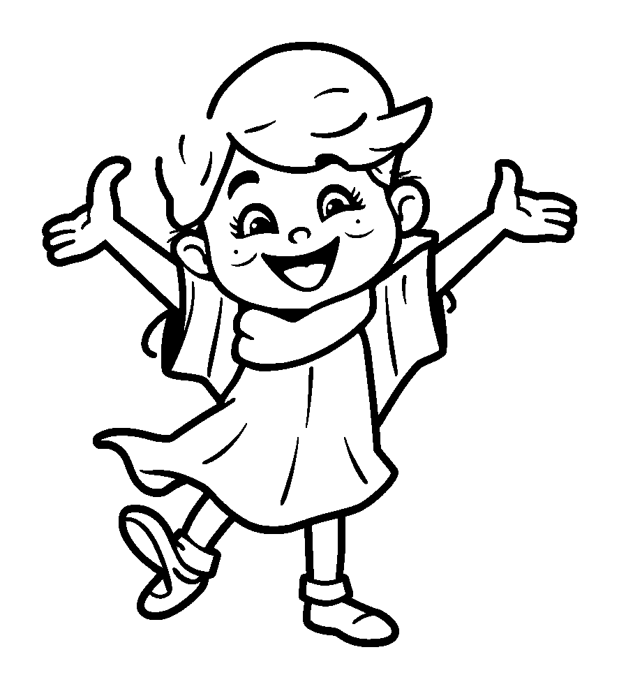 Dancer colouring page — free printable for kids