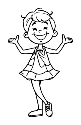 Dancer Colouring Page (Toddler, Bold & Easy)