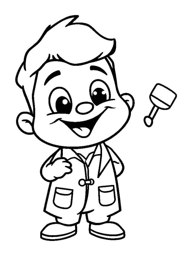 Dentist colouring page — free printable for kids