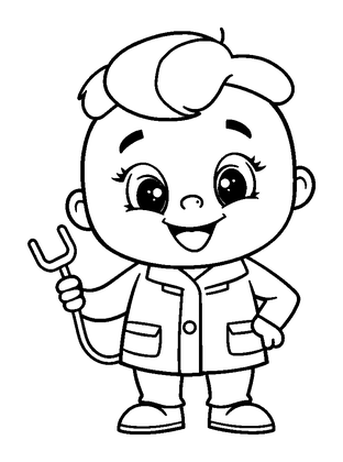 Dentist Colouring Page (Kids, Standard)