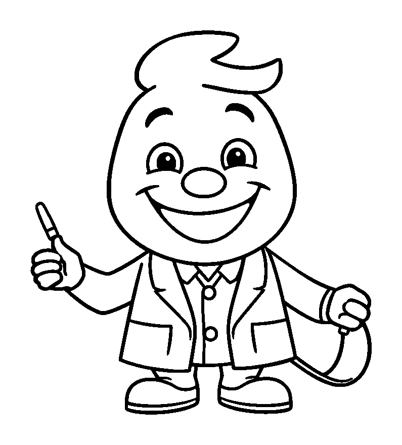 Dentist colouring page — free printable for toddlers