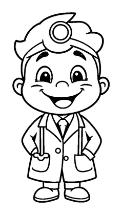 Doctor Colouring Page (Kids, Bold & Easy)