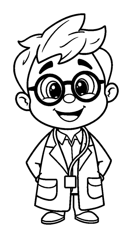 Doctor colouring page — free printable for kids