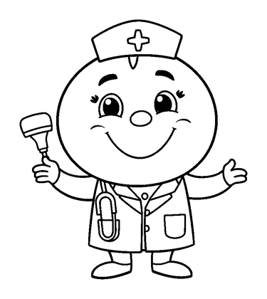 Doctor Colouring Page (Toddler, Bold & Easy)