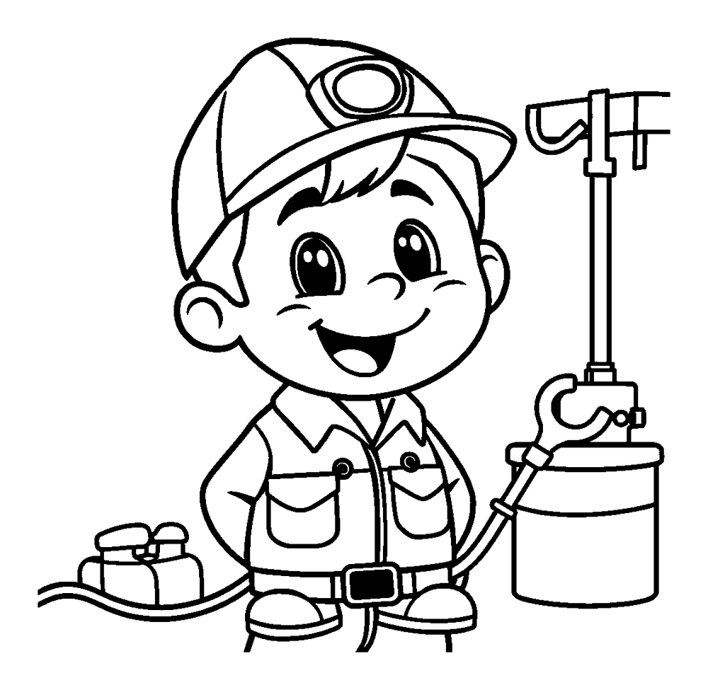 Electrician colouring page — free printable for kids