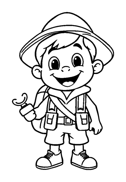 Explorer colouring page — free printable for kids