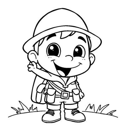 Explorer Colouring Page (Kids, Standard)