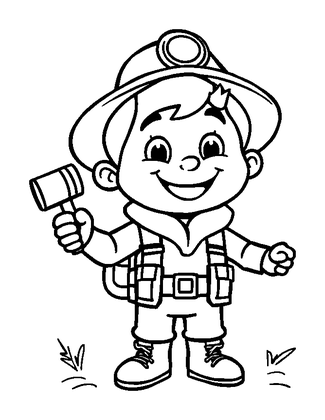 Explorer Colouring Page (Toddler, Bold & Easy)