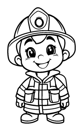 Firefighter Colouring Page (Kids, Standard)