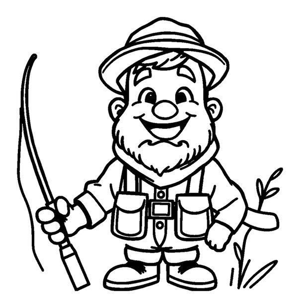 Fisherman colouring page — free printable for kids