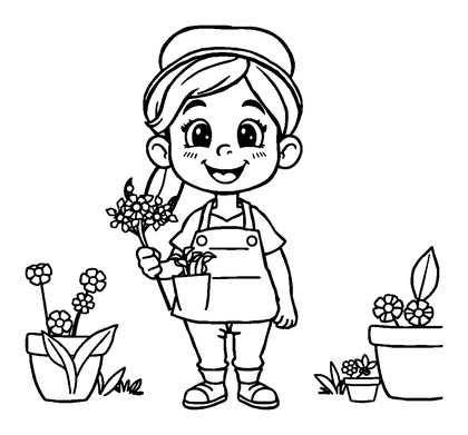 Florist Colouring Page (Kids, Standard)