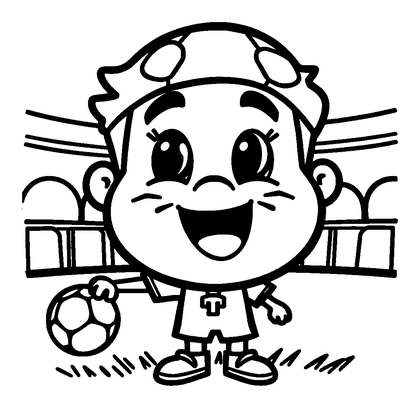 Footballer Colouring Page (Kids, Bold & Easy)