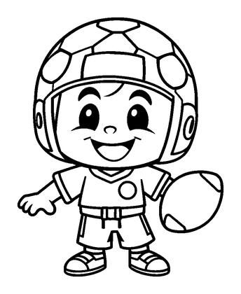 Footballer Colouring Page (Kids, Standard)
