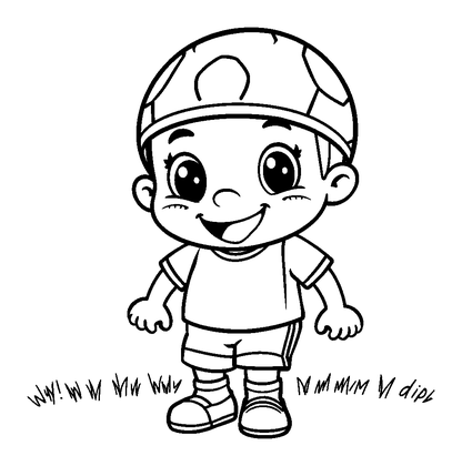 Footballer Colouring Page (Toddler, Bold & Easy)