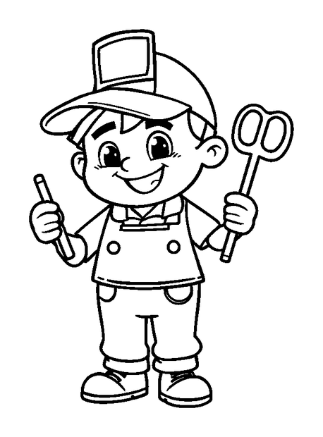Game Keeper colouring page — free printable for kids