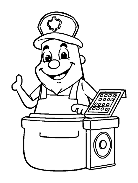 Game Keeper colouring page — free printable for toddlers