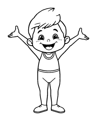 Gymnast Colouring Page (Toddler, Bold & Easy)
