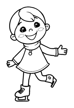 Ice Skater Colouring Page (Kids, Standard)