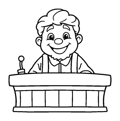 Judge Colouring Page (Toddler, Bold & Easy)