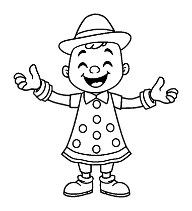 Juggler Colouring Page (Kids, Bold & Easy)