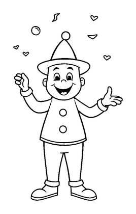 Juggler Colouring Page (Toddler, Bold & Easy)