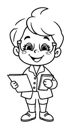 Librarian Colouring Page (Kids, Bold & Easy)