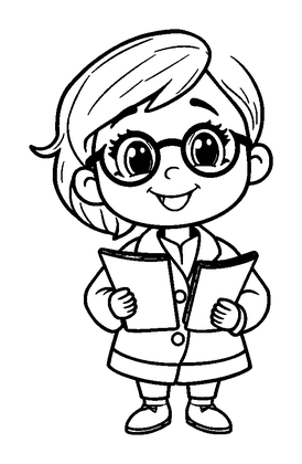Librarian Colouring Page (Kids, Standard)