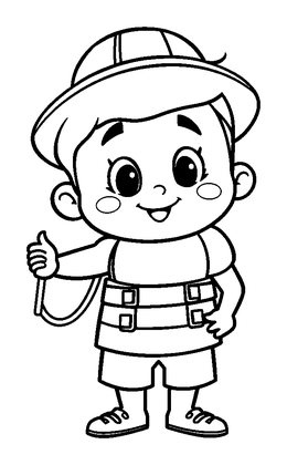 Lifeguard Colouring Page (Kids, Bold & Easy)