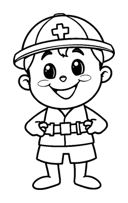 Lifeguard Colouring Page (Toddler, Bold & Easy)