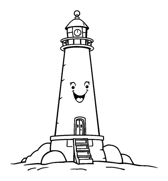 Lighthouse Keeper colouring page — free printable for toddlers