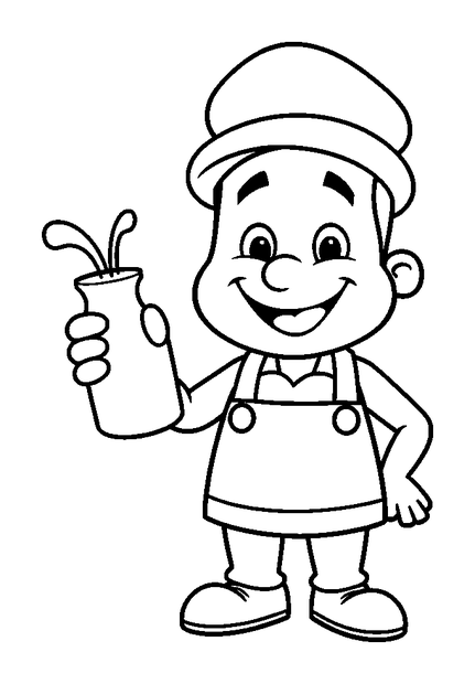 Milkman colouring page — free printable for kids