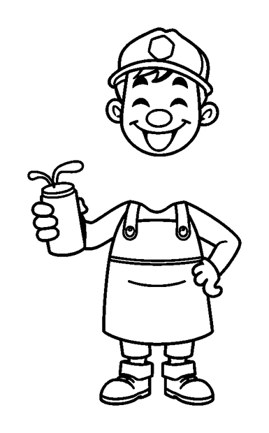 Milkman colouring page — free printable for kids