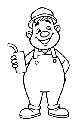 Milkman Colouring Page (Toddler, Bold & Easy)