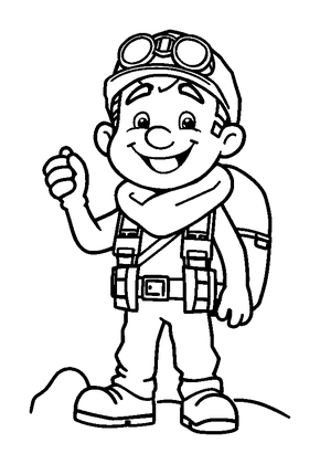 Mountaineer Colouring Page (Kids, Bold & Easy)