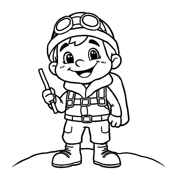 Mountaineer colouring page — free printable for kids