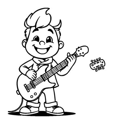 Musician Colouring Page (Kids, Standard)
