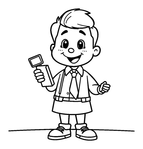 News Reporter colouring page — free printable for kids